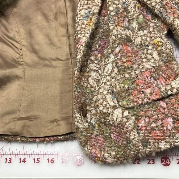 Z BY ZELDA Tapestry Floral Boucle Unique Buttons 2 Pocket Shirt Collar Blazer 8 - Picture 9 of 16